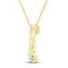 AFFY Simulated Blue Aquamarine Pig Infinity Pendant Necklace in 14K
