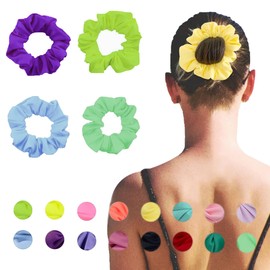 Simnice Waterproof Neon Scrunchies Gym Scrunchie - Water-resistant Hair Ties Pool scrunchie 16 Colors Elastic Hair bands Ponytail Holder Beach Scrunchies, Party Size Scrunchie, Hair Tie for Women