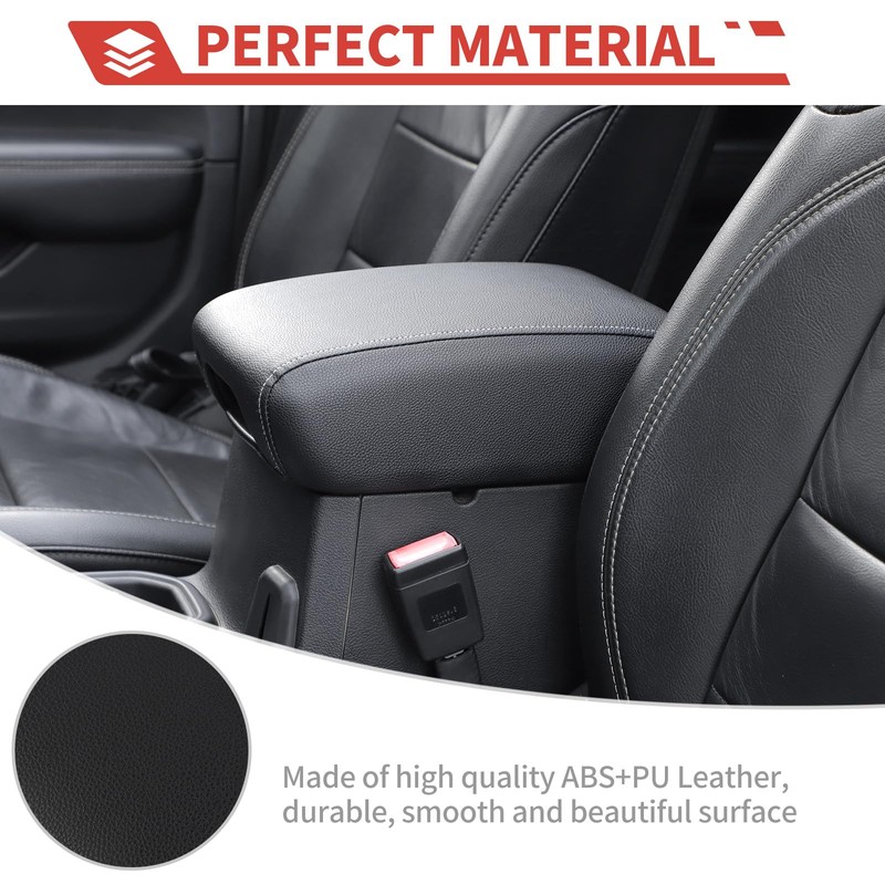 Amayum for Jeep Center Console Armrest Cover Leather Arm Rest