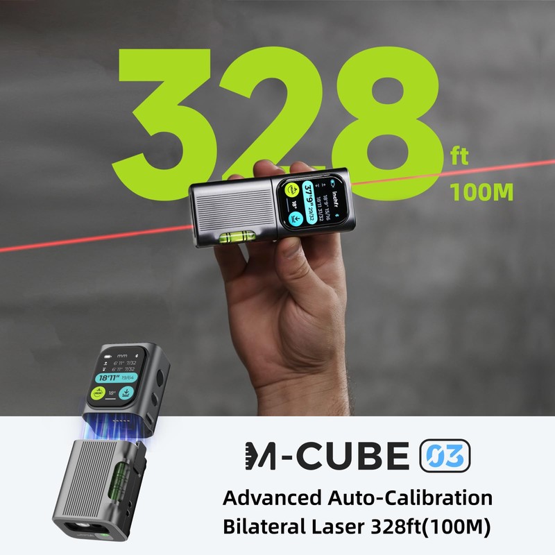 HOZO M-Cube Laser Measuring Tool Adaptor 03 Bilateral Laser+,328ft/100m Modular