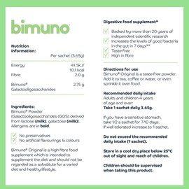 BIMUNO Prebiotic Fibre Supplement for Gut Health | High-Fibre Tasteless Soluble Powder | Supports Digestive Function | Suitable for Vegetarians | 30-Day Supply