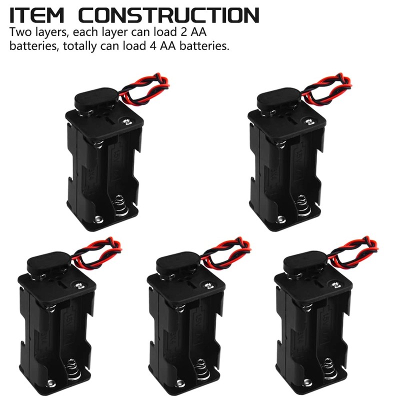 WMYCONGCONG 5 Pack 4 x 1.5V AA Battery Holder with