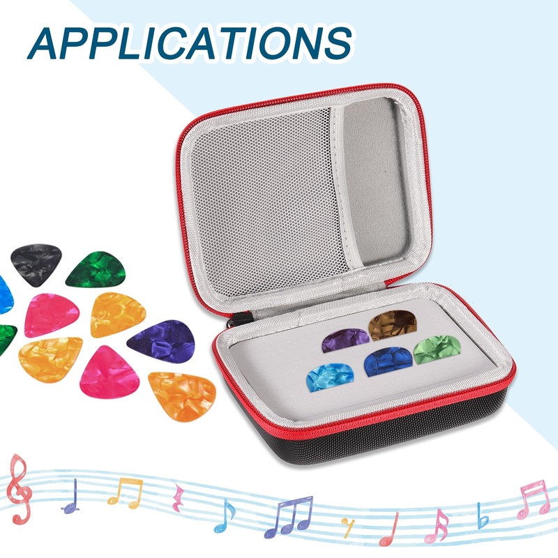 sourcing map Guitar Picks Holder Box Nylon Acoustic Electric Guitar