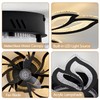 haodengshi 25" Black Geometric Ceiling Fan with Lights and Remote