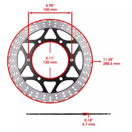 Caltric Front Rear Brake Disc Rotor W/ Pad For Kawasaki Ninja 250R EX250J 2008 2009-2012