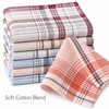 6-Piece Men's Plaid and Striped Handkerchief Set – Classic Polyester-Cotton