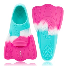 Kids Swim Flippers 100% Silicone - Soft Swim Fins for Toddlers to Teens Ages 3-14 Years | Training, Snorkeling | Multiple Colors