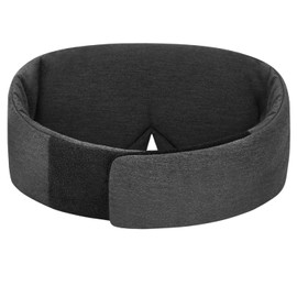 ALASKA BEAR Wraparound Style Organic Cotton Eye Mask with Padded Nose, Big Wide Headband and Large Coverage Ear Muff Sleeping Mask with Bottom Flap for Full Blackout, Dark Grey