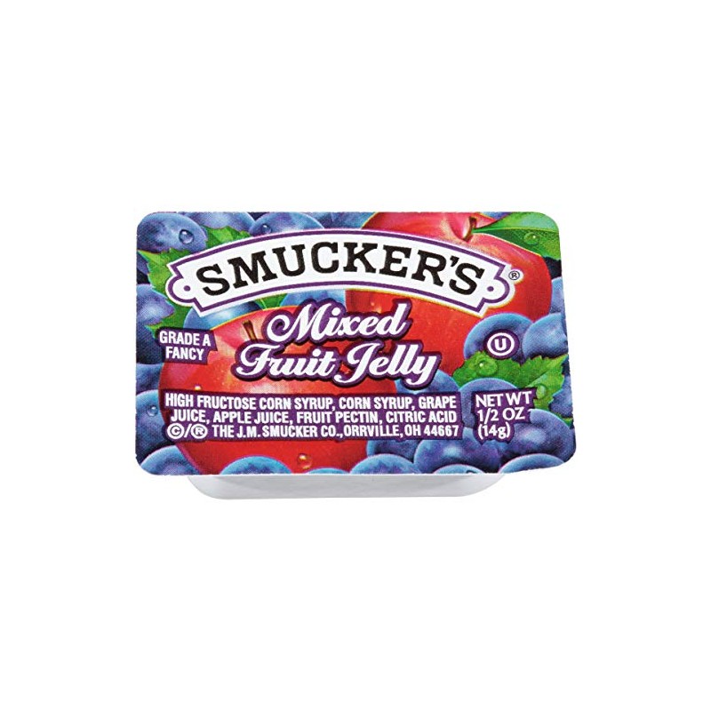 Smuckers Mixed Fruit Jelly, 1/2 Ounce -- 200 per case.
