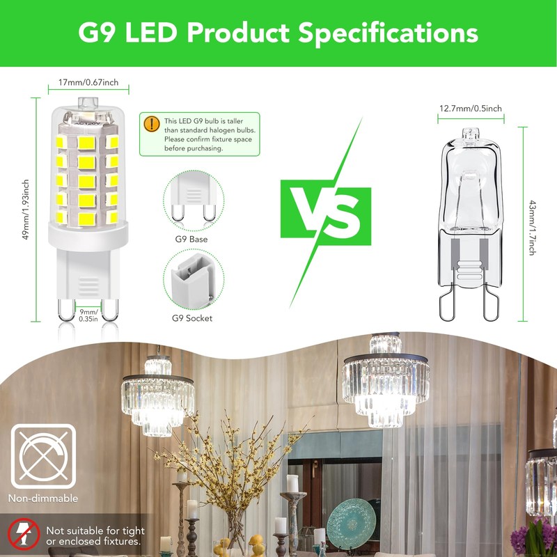 BUBO G9 LED Bulb 6000K Daylight 430 Lumens, 3W Equivalent