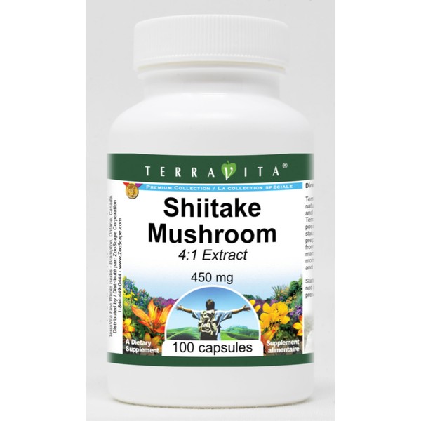 Shiitake Mushroom 4:1 Extract - 450 mg (100 Capsules, ZIN:
