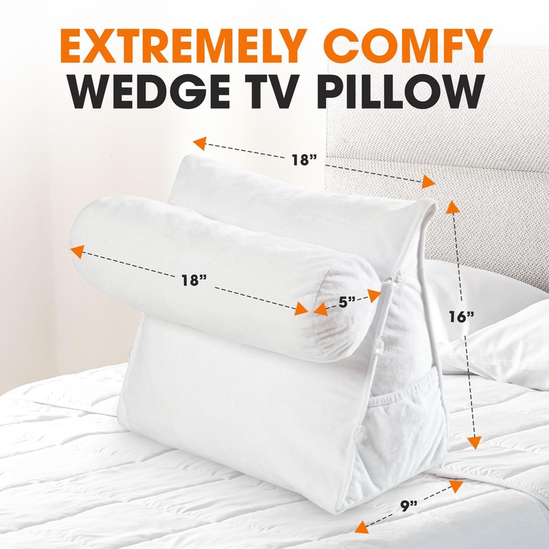 Cheer Collection Reading Wedge Pillow - Adjustable Wedge Reading Pillow