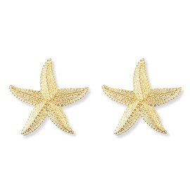 iwiio Christmas Earrings, Starfish Earrings for Women, 14K Gold Plated Starfish Gold Earrings for Women, Star Earrings for Summer Beach Ocean Jewelry Gifts