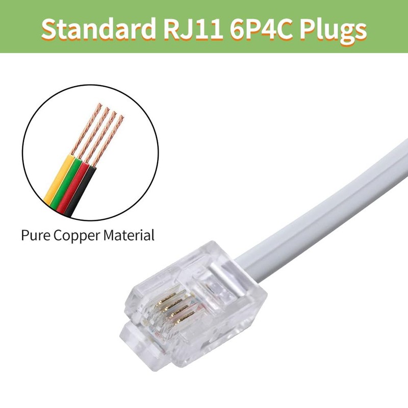 XANHAM Telephone Cable 2 Way Splitter(3 Pack) RJ11 6P4C Phone