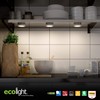 Ecolight Battery Operated LED Puck Lights (3-Pack) 3.5-Inch White Tap