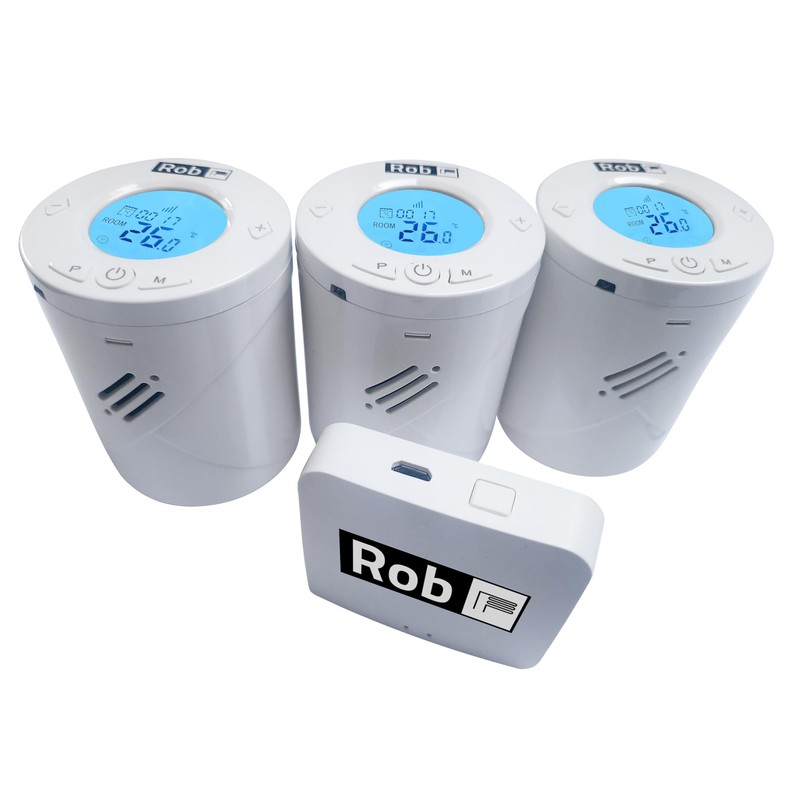ROB Smart Radiator Thermostat Starter Kit, 3 Thermostats and One