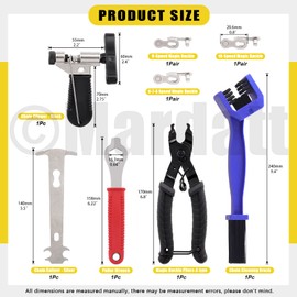 Mardatt 11 Pcs Bicycle Chain Repair Tool Kit Contains Bike Link Pliers Chain Breaker Splitter Tool with Hook Bicycle Missing Links and Cleaning Brush, Bicycle Mechanic Tool for All Mountain Road Bikes