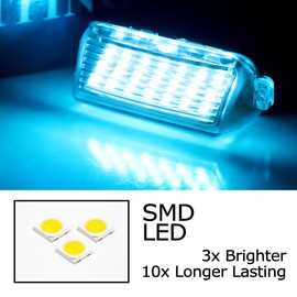 iJDMTOY Ice Blue Full LED License Plate Light Kit Compatible with Toyota Camry Highlander Prius C Avalon Yaris, by 18-SMD Aqua LEDs & Can-Bus Error Free