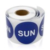 Sunday, Days of The Week Stickers (2 inch, Blue -
