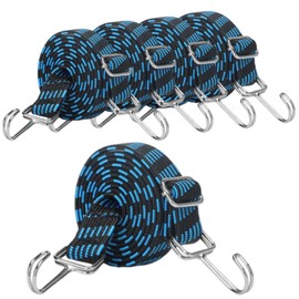 Bungee Cords With Hooks, 5 Pack 1M Adjustable Bungee Cords with Hooks, Adjustable Bungee Straps, Bungee Cords with Hooks Heavy Duty for Bicycles Camping Car Roof Rack Strap Tarpaulin Fixings Blue
