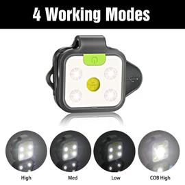 HOKOILN 2 Pack Running Lights for Runners, Rechargeable 4 Modes Clip on Flashlight, LED Night Safety-Light, Reflective Running Gear for Running, Walking, Jogging, Hiking (Black)