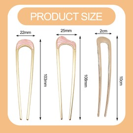 Asheyya 5 Pcs French Twist Hair Pin, Metal French Pin for Women Girls Hair Types Styling