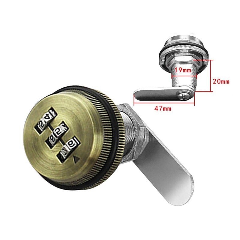 TOP-VIGOR 3 Digit Code Combination Cam Lock, 20mm Password Coded
