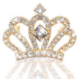 Crown Brooch, Crown Crystal Brooch, Women's Gold Brooch, Wedding Party Brooch Pin Mother's Day, Gift for Woman, Metal