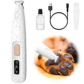 Palksky Dog Paw Trimmer, Upgraded 18mm-Blade Electric Dog Clippers for Groomming-with Led Display, Waterproof Pet Micro Precisiion Trimmer, Rechargeable Hair Shaver for Paws, Ears, Face, Rump-and Eyes