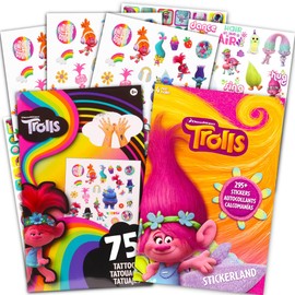 Trolls Party Favors Stickers and Tattoo Pack ~ Over 295 Trolls Stickers and 75 Trolls Temporary Tattoos For Birthdays, Holidays, And More (Trolls Party Supplies Bundle)