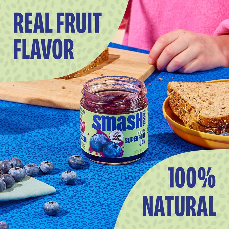 Smash Foods Blueberry Jam | Low-Calorie, No Sugar Added Keto