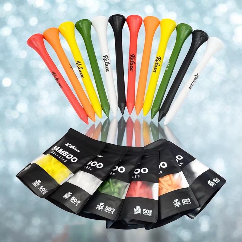 Kaluza Eco-Friendly Bamboo Golf Tees - 50 Pieces | 70mm