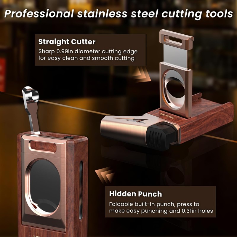 Torch Lighter with Built-in Straight Tool, Punch, Windproof Jet Flame