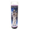 Santa Muerte Unscented Glass Prayer Candles, 8", Devotional Candles