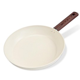 INGEQUIS Sartén con Revestimiento Antiadherente, Sartén 100% Libre de PFOA, Conducción Uniforme y Rápida, Apto Universal para Estufas de Gas, Eléctrica, Cerámica (Crema, 20cm)