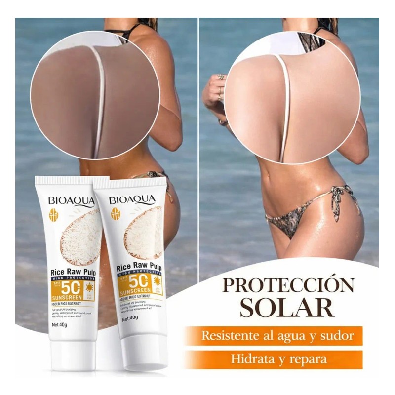 Kit Protectores Solares Bioaqua Rice Raw Pulp Spf50