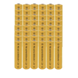 48 Piece Yellow Color AA NiCd 600mAh 1.2V Rechargeable Battery
