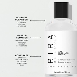 biba de sousa The Micellar Water, No-Rinse Cleanser & Facial Makeup Remover - Soothing Cleanser for Sensitive Skin - For All Skin Types (8oz)