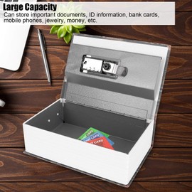 Diversion Book Safe with Combination Lock, Portable Multi-Purpose Metal Book Safe with Hidden Secret Compartment, Collection Box for Money, Jewellery Documents, Valuables (7.2 x 4.6 x 2.2 inches)