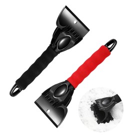 Yuqilin Pack of 2 Ice Scraper Car, Black/Red Windscreen Scratcher, Ergonomic Ice Scraper Car, Non-Slip Handle Magic Ice Scraper, for Any Car Windscreen