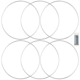 6 Pack Floral Hoop 24 Inch Metal Rings for Crafts Macrame Rings Hoop Wreath Dream Catcher Rings DIY Wreath Candle Rings Wreaths Craft Hoops Big Floral Ring for DIY Centerpiece Table Decoration, Silver