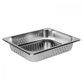 TrueCraftware-Half Size 2-1/2" Deep Perforated Stainless Steel Anti-Jamming Steam Pan 24 Gauge- Chafing Steam Food Pan Anti-Jam Steam Table Hotel Pan for Restaurant Family Events Personal Catering Use