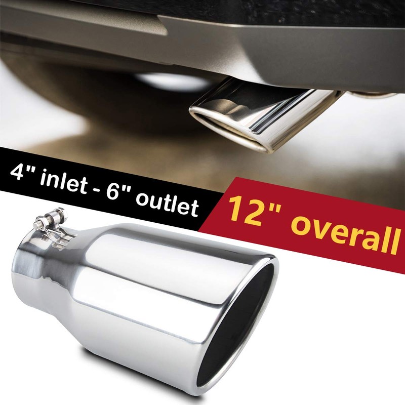 LCGP 4" inlet Diesle Exhaust Tip, 6" outlet, 12" Long