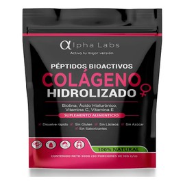Alpha Labs Colágeno Hidrolizado 500g Antiedad Piel Péptidos