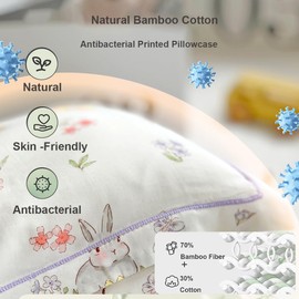 JUMUAO Baby Cushion Cover Made of Bamboo Fibre, Children's Pillowcase 30 x 50 cm, Pillowcases for Pram, Baby Toddler Pillow Covers, Baby Pillow Cover with Envelope Closure (Green, 40 x 60 cm)