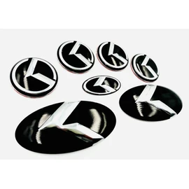 Full 7pc Metal Skin K Emblem Badge Overlay for Telluride 2020-2021 Gloss Black / Chrome K (Loden) Cover & Protect OEM Badges in Seconds! Easy Install!