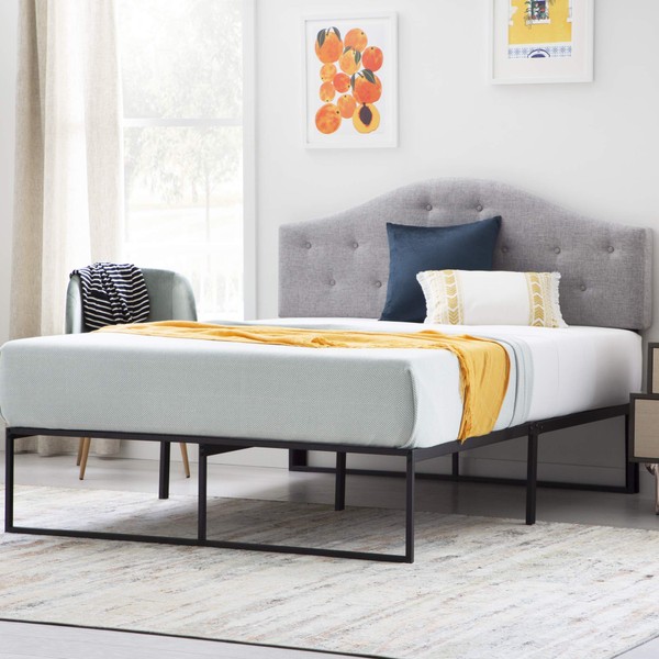 Linenspa Metal Platform Bed Frame - Under Bed Storage Space - No Box Spring Needed - 14" High - Modern Contemporary - Sturdy Steel - Light Weight - Easy Assembly - Tool Included - Twin Size