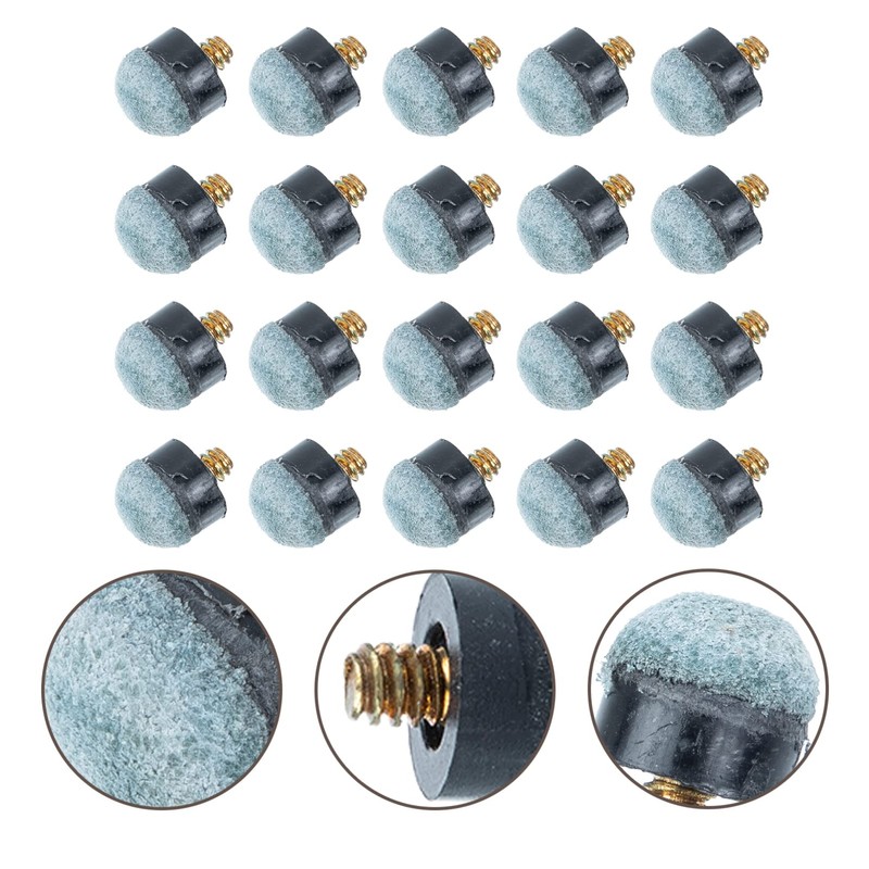 Gatuida 20 Pcs Pool Cue Billiard Accessories Billiard Cue Tips