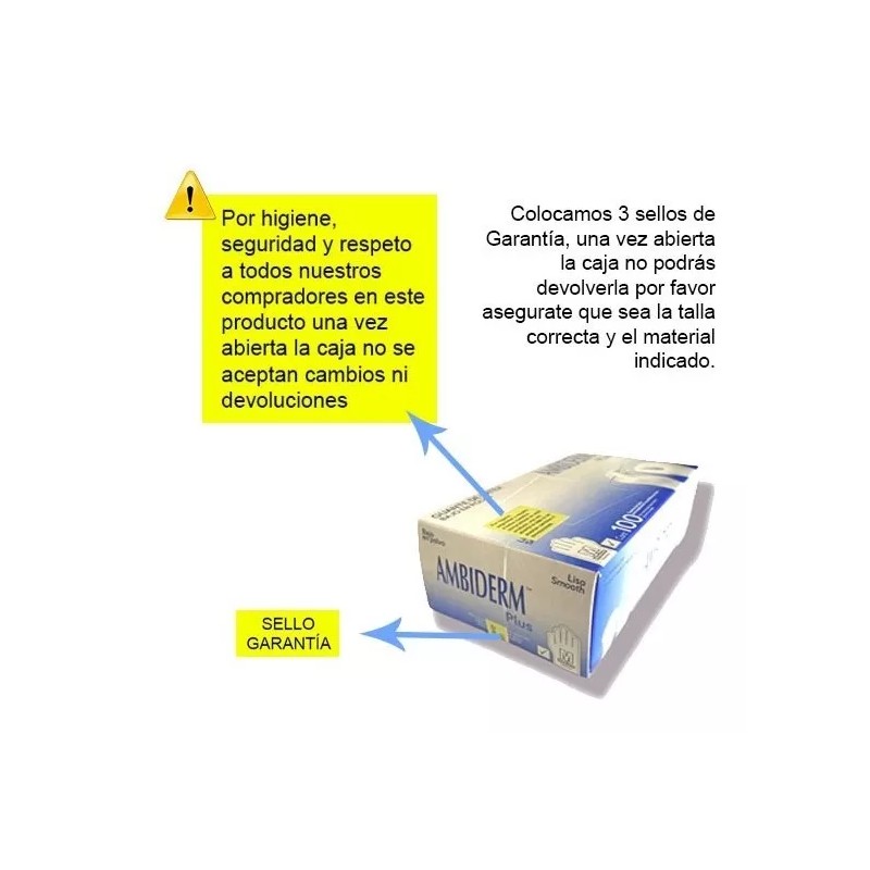 Ambiderm Guante De Vinil Libre De Polvo Ambiderm C/100 Pzas