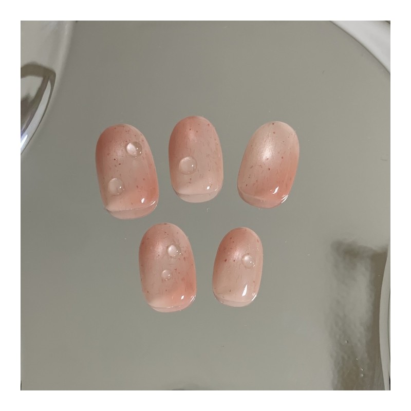 [Handmade Nail Tips] Peach Nail Tips - Short Oval /